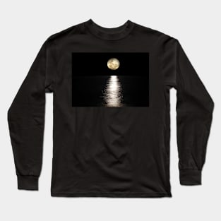 FULL MOON ILLUMINATING THE BLACK SEA DESIGN Long Sleeve T-Shirt